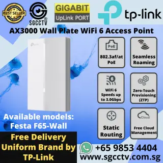 TP-LINK Wall Plate Access Point F65-WALL Cheapest WIFI Router Access Point High Speed Switch Singapore Router Access Point Repair NEW