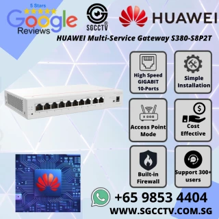 Huawei 10-Port Multi-Service Gateway S380-S8P2T Single-Band Frequency Access-Point mode 1000 Mbps WAN 1000 Mbps LAN SINGAPORE Economy Multi-Service Gateway