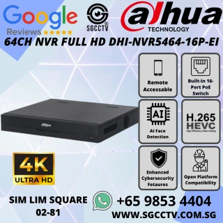 DAHUA 48CH IVD Price DHI-IVD5148-1I Ai Intelligent Video Surveilance Face Recognition 64-Bit High Performance Repair Replace Singapore HZ 3 DAHUA 64CH NVR Price DHI-NVR5464-16P-EI Network Video Recorder Smart H.265+ 32MP FULL HD CCTV Camera Repair Replace Singapore
