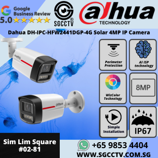 DAHUA DH-IPC-HFW2849TL-S-PRO 8MP WizColor Fixed-focal Bullet WizSense Network Camera CCTV Camera Singapore Repair Upgrade