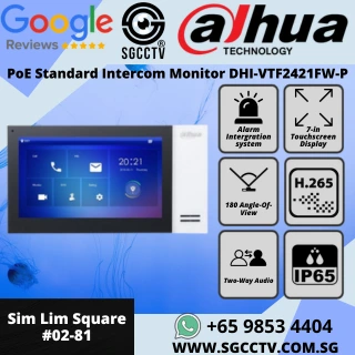 DAHUA Intercom Monitor DHI-VTH2421FW-P 7in Touch Screen IPC Surveilance Alarm Intergration PoE Standard Repair Replace Singapore
