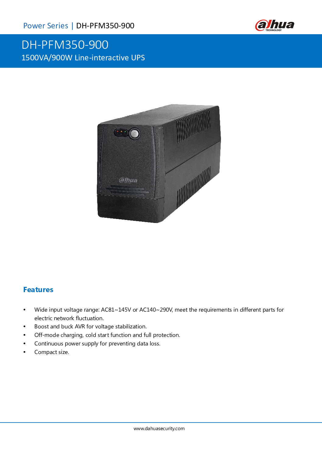DAHUA UPS Backup Power PFM350-900 1500VA 900W Line-interactive UPS 12V 9Ah x2 Battery Power Protection CCTV Camera Security System 6 DAHUA UPS Backup Power PFM350-900 1500VA 900W Line-interactive UPS 12V 9Ah x2 Battery Power Protection CCTV Camera Security System - Image 6