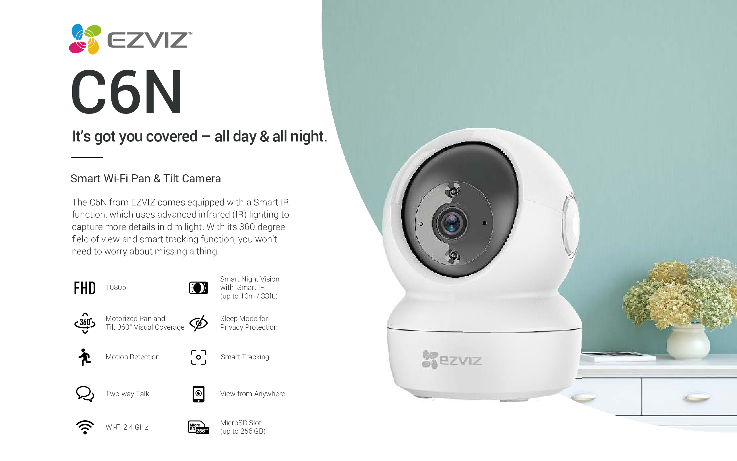 EZVIZ H6C C6N 2MP 4MP 8MP Wi-Fi Camera Pan Tilt Motion Tracking Night Vision Two-way Audio 360° Panoramic View Dual-Band Wi-Fi 6 Cloud 8 EZVIZ H6C C6N 2MP 4MP 8MP Wi-Fi Camera Pan Tilt Motion Tracking Night Vision Two-way Audio 360° Panoramic View Dual-Band Wi-Fi 6 Cloud - Image 8