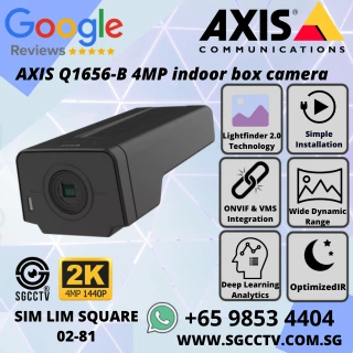AXIS Q1656B 4MP indoor box camera with Lightfinder 2 WDR deep learning analytics PoE support and advanced cybersecurity for professional surveillance