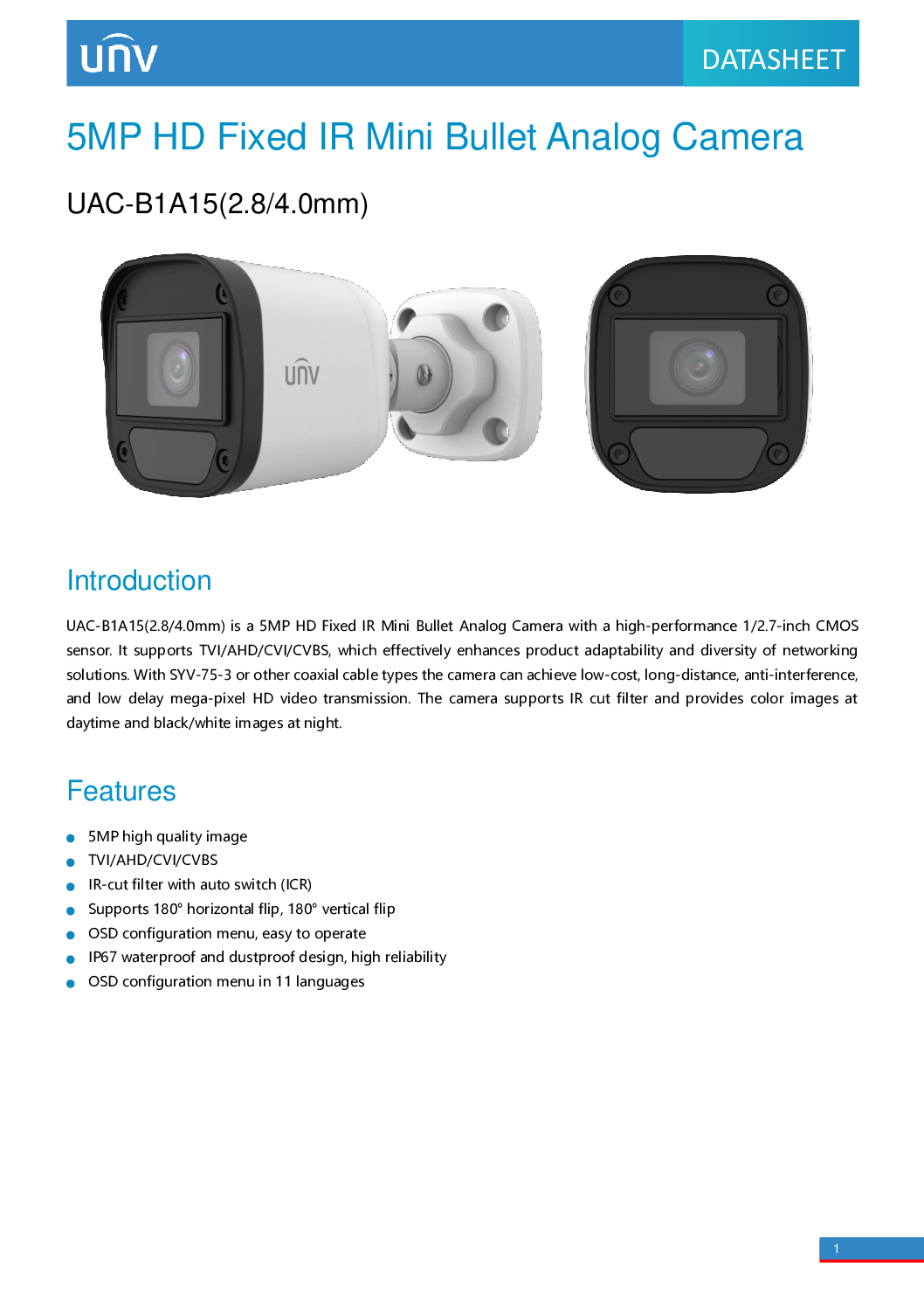 UNV UNIVIEW 5MP BULLET UAC-B1A15 Mini Bullet Analog Camera Singapore TVI/AHD/CVI/CVBS CCTV Camera Installation Repair Replace 5 UNV UNIVIEW 5MP BULLET UAC-B1A15 Mini Bullet Analog Camera Singapore TVI/AHD/CVI/CVBS CCTV Camera Installation Repair Replace - Image 5