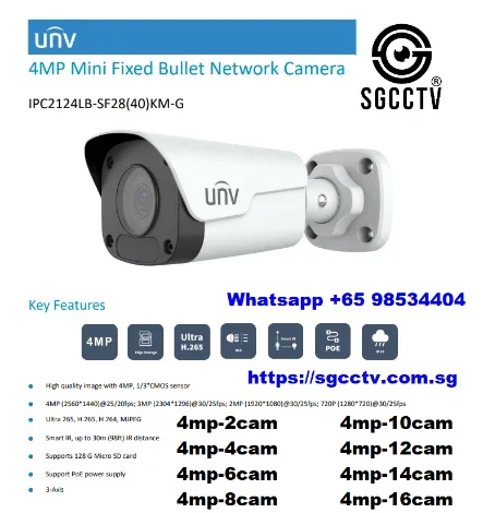 UNV UNIVIEW 5MP BULLET UAC-B1A15 Mini Bullet Analog Camera Singapore TVI/AHD/CVI/CVBS CCTV Camera Installation Repair Replace