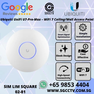 UBIQUITI UNIFI U7-PRO-MAX 2.5GbE 8.6Gbps WiFi-7 AP Ceiling Wall 8-Spatial streams 6GHz Best Speed Access Point Router Upgrade Repair