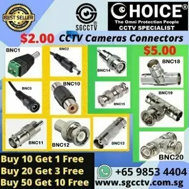 RG59 RG58 RG6 CONNECTORS CCTV Camera Connectors CCTV Installation Coaxial Repair Upgrade CCTV Power Cable Connector BNC