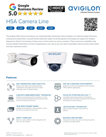 AVIGILON Dome 4.0C-H5A-D1-IR United States USA Unusual Activity Detection UAD Not made in China Motorola Solution CCTV Security Camera