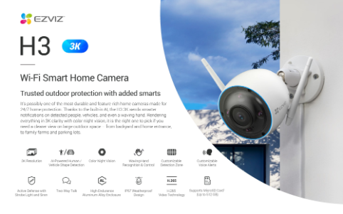 EZVIZ WIFI camera H3C C3W Outdoor WIFI IP Camera Night Vision CCTV Singapore Security System SGCCTV Wireless IP Camera Repair