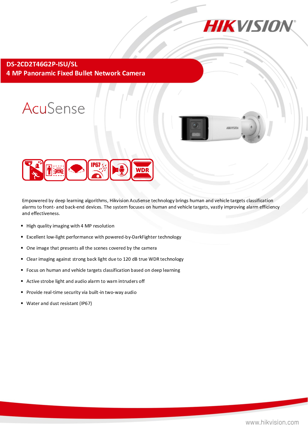 HIKVISION DS-2CD2T46G2P-ISU-SL 4MP Panoramic AcuSense IP67 Bullet POE Network Camera Repair Replace CCTV NVR Hik-Connect 8 HIKVISION DS-2CD2T46G2P-ISU-SL 4MP Panoramic AcuSense IP67 Bullet POE Network Camera Repair Replace CCTV NVR Hik-Connect - Image 8