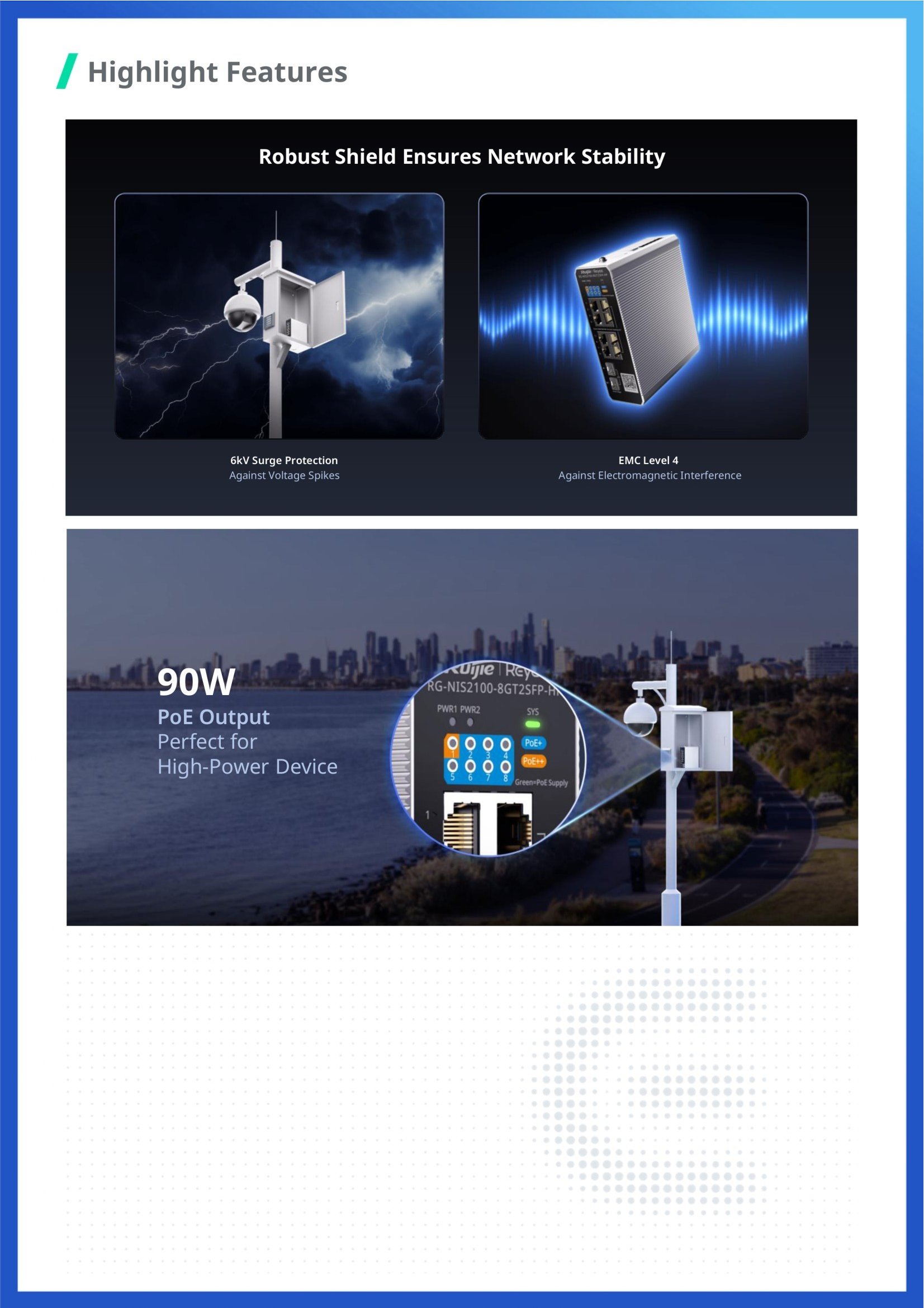 Ruijie RG-NIS2100-4GT2SFP-HP 6-Port Cloud Managed Industrial Switch – High-Performance, Reliable Networking for Industrial Environments NEW JJ 5 Ruijie RG-NIS2100-4GT2SFP-HP 6-Port Cloud Managed Industrial Switch – High-Performance, Reliable Networking for Industrial Environments