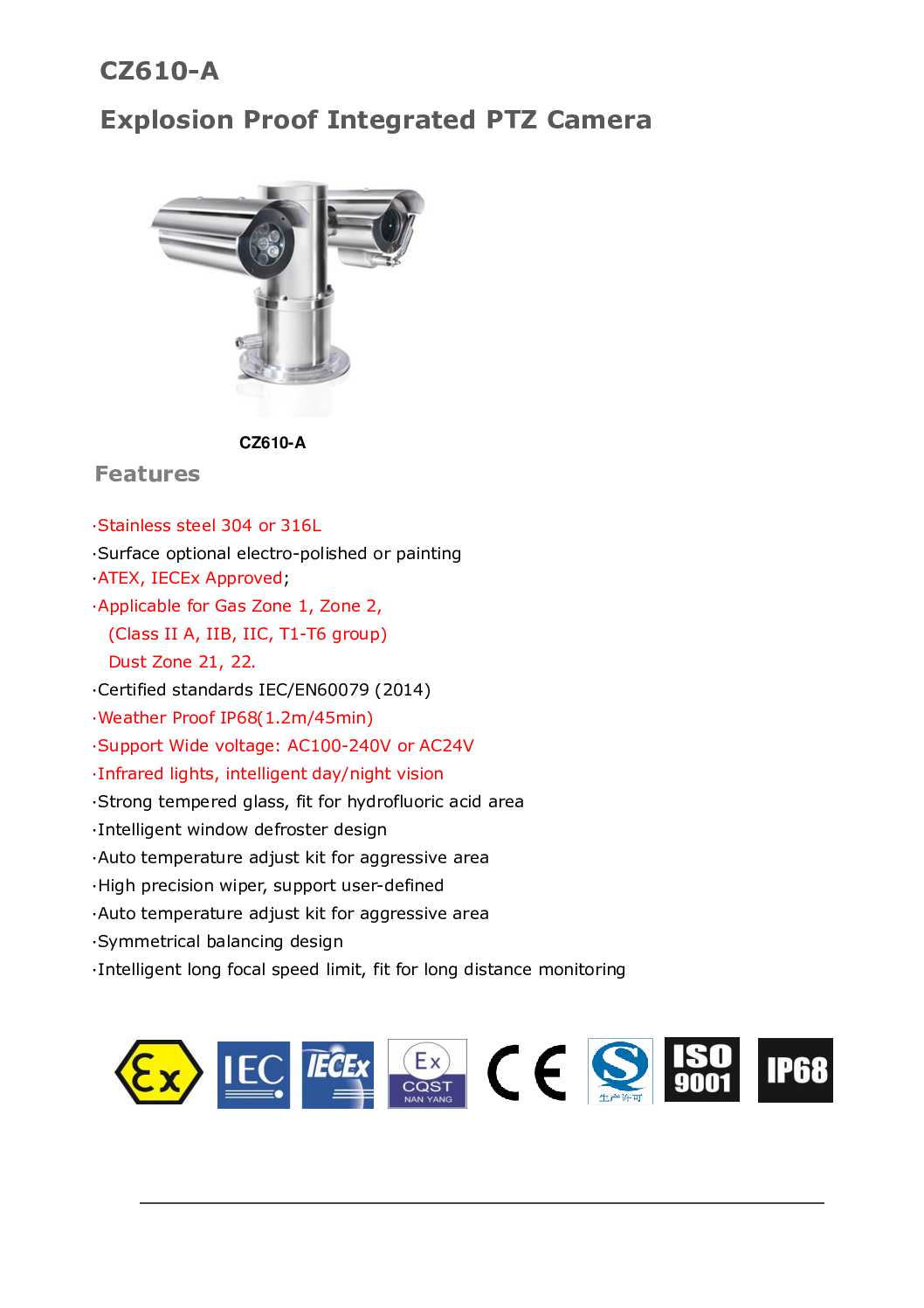 Explosion Proof PTZ Camera CZ610-A & CZ610-B NEW JJ 2 Explosion Proof PTZ Camera CZ610-A & CZ610-B NEW JJ - Image 2