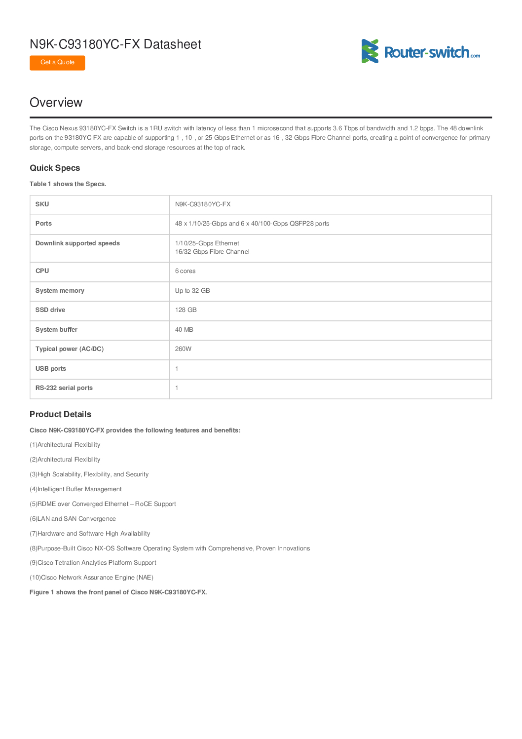 Cisco Nexus N9K-C93180YC-FX3= High-Performance NEW JJ 2 Cisco Nexus N9K-C93180YC-FX3= High-Performance NEW JJ - Image 2