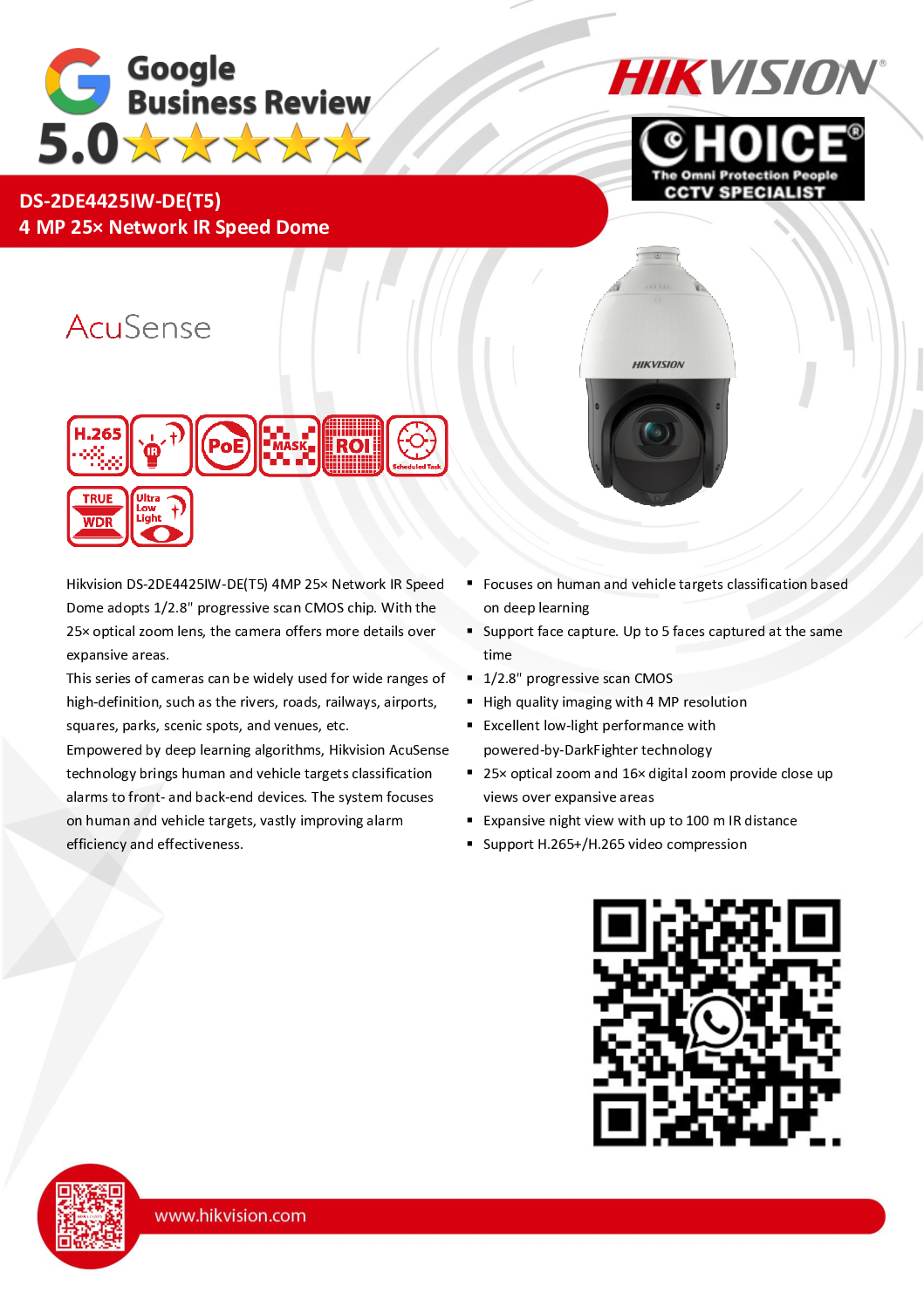 HIKVISION DS-2DE4425IW-DE(T5) 4MP 25X DarkFighter IR Network Speed Dome SECURITY SYSTEM Maintenance Repair Replace NEW 8 HIKVISION DS-2DE4425IW-DE(T5) 4MP 25X DarkFighter IR Network Speed Dome SECURITY SYSTEM Maintenance Repair Replace NEW - Image 8