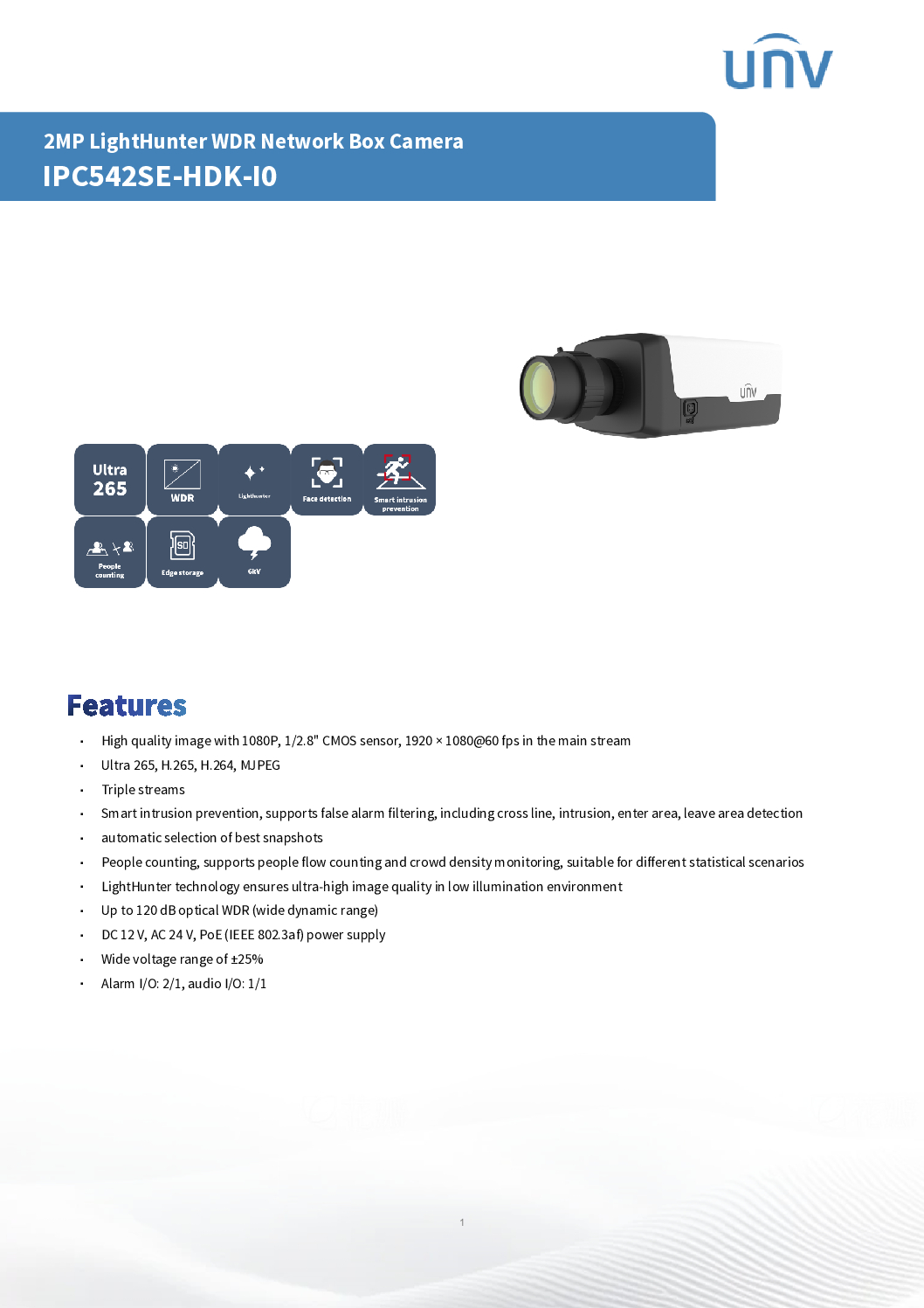 UNV UNIVIEW IPC542SE-HDK-10 2MP LightHunter Box Network Camera People counting Cross line intrusion Detect Installation Repair Replace 6 UNV UNIVIEW IPC542SE-HDK-10 2MP LightHunter Box Network Camera People counting Cross line intrusion Detect Installation Repair Replace - Image 6