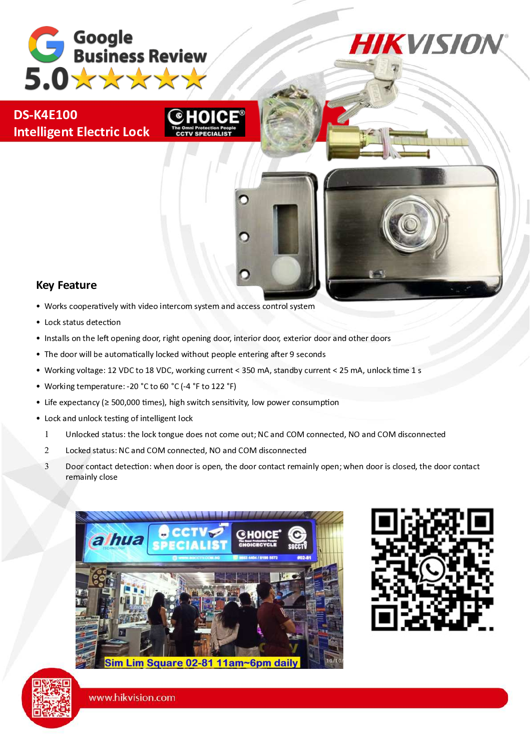 HIKVISION DS-K4E100 Electric Motor Lock Intelligent Electric Lock Door Access Control Fingerprint Reader Electronic Door Lock Office Warehouse 9 HIKVISION DS-K4E100 Electric Motor Lock Intelligent Electric Lock Door Access Control Fingerprint Reader Electronic Door Lock Office Warehouse - Image 9