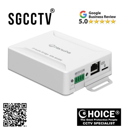 Hanwha Wisenet SPA-B1000 IP Audio Bridge 10W / 8 Ohm 1 GB Internal Memory Up to 32GB Single Micro SD slot Scheduler NEW