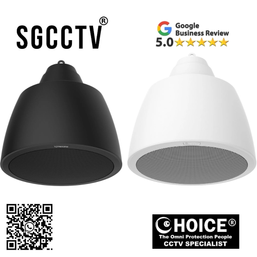 Hanwha Wisenet SPA-P100B/SPA-P100W Pendant Speaker 101dB Max. Sound Pressure Level Built in 10W Class D Amplifier 91dB Sensitivity NEW