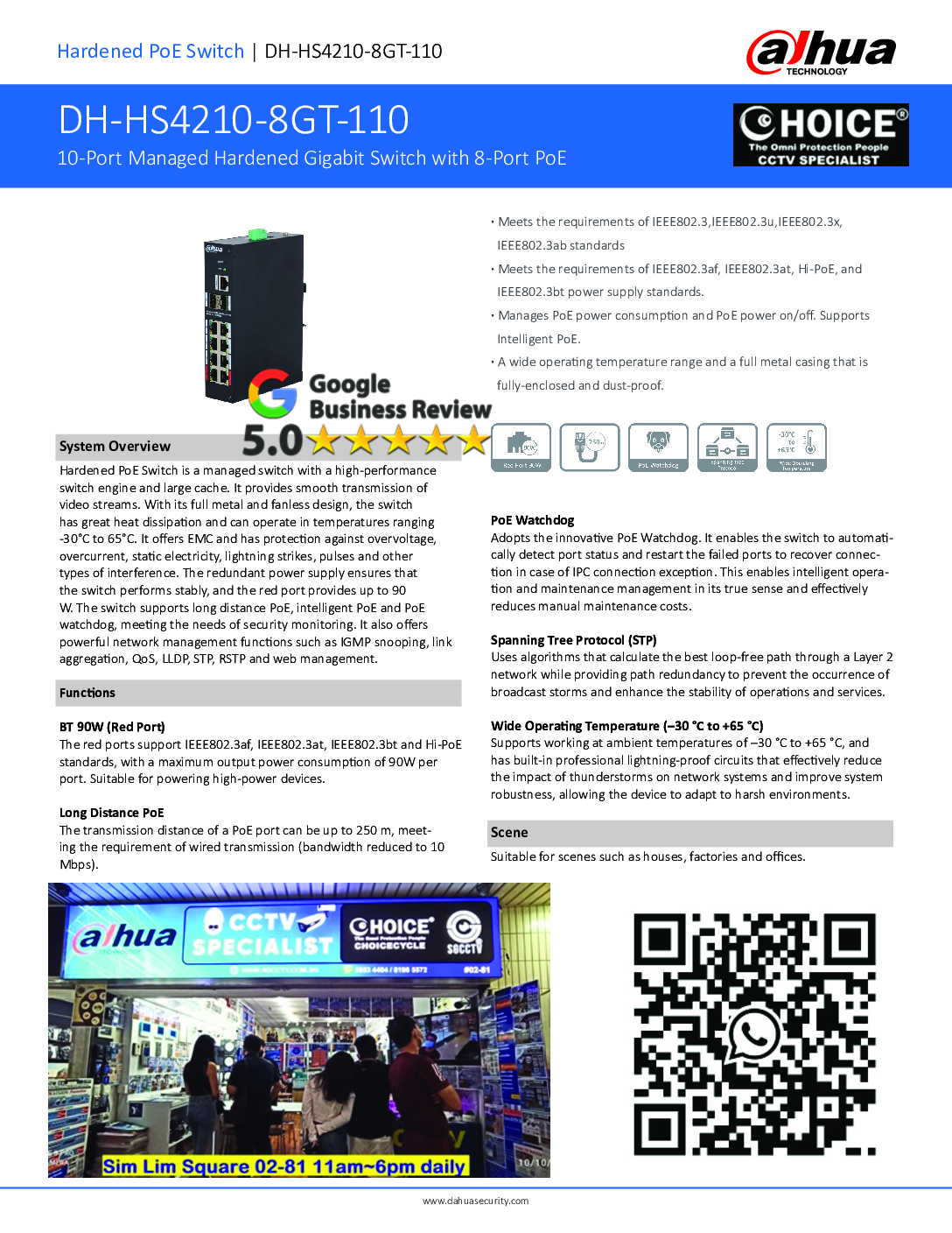 DAHUA HS4210-8GT-110 SWITCH DIN-RAIL INDUSTRIAL GRADE 10-Port Managed Hardened Gigabit Switch 8-Port PoE Commercial 6 DAHUA HS4210-8GT-110 SWITCH DIN-RAIL INDUSTRIAL GRADE 10-Port Managed Hardened Gigabit Switch 8-Port PoE Commercial - Image 6