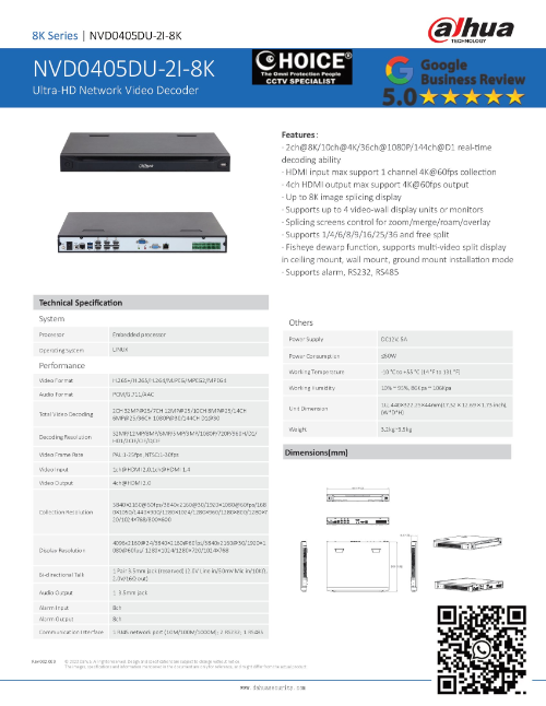 DAHUA NVD0405DU-2I-8K Network Video Decoder Ultra-HD Security System Singapore DAHUA RECORDER Repair Replace Upgrade 1 DAHUA NVD0405DU-2I-8K Network Video Decoder Ultra-HD Security System Singapore DAHUA RECORDER Repair Replace Upgrade