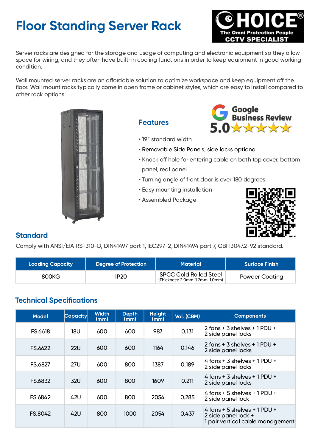 Server Rack 42U SGCCTV-FS6842 Floor Stand 600X800X2055mm POE SWITCH CCTV DVR NVR ROUTER MODEM UPS Security System 13 Server Rack 42U SGCCTV-FS6842 Floor Stand 600X800X2055mm POE SWITCH CCTV DVR NVR ROUTER MODEM UPS Security System - Image 13