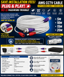 CCTV Cable Connector CCTV Camera Cable Repair Replace 5m , 10m, 15m 20m SGCCTV CHOICECYCLE Sim Lim Square CCTV SHOP