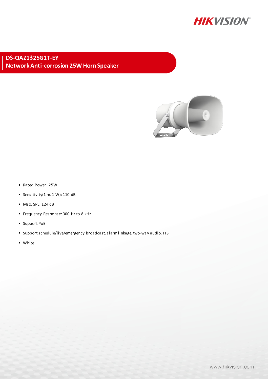 HIKVISION HORN SPEAKER DS-QAZ1307G1T-EY IP POE Network Speaker 7W Built in Mic IP67 Ceiling Speaker Column Speaker Repair Replace (EL) 5 HIKVISION HORN SPEAKER DS-QAZ1307G1T-EY IP POE Network Speaker 7W Built in Mic IP67 Ceiling Speaker Column Speaker Repair Replace (EL) - Image 5