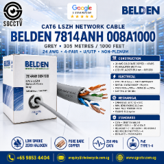 BELDEN CAT6 7814ANH 008A1000 PE INSULATION POE Cable LSZH Gray 305 meters CABLE SUPPLIER Solid Bare Copper Conductor 1 BELDEN CAT6 7814ANH 008A1000 PE INSULATION POE Cable LSZH Gray 305 meters CABLE SUPPLIER Solid Bare Copper Conductor