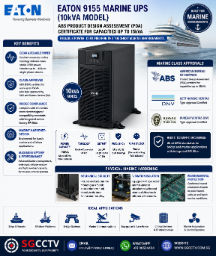 EATON 9155 Marine UPS 10kVA ABS American Bureau of Shipping Product Design Assessment PDA certificate up to 15kVA UPS SINGAPORE