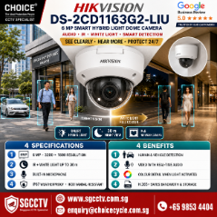 HIKVISION DS-2CD1163G2-LIU 6MP Smart Hybrid Light AUDIO IR Dome Network Camera CCTV Security Camera SGCCTV CHOICECYCLE 1 HIKVISION DS-2CD1163G2-LIU 6MP Smart Hybrid Light AUDIO IR Dome Network Camera CCTV Security Camera SGCCTV CHOICECYCLE