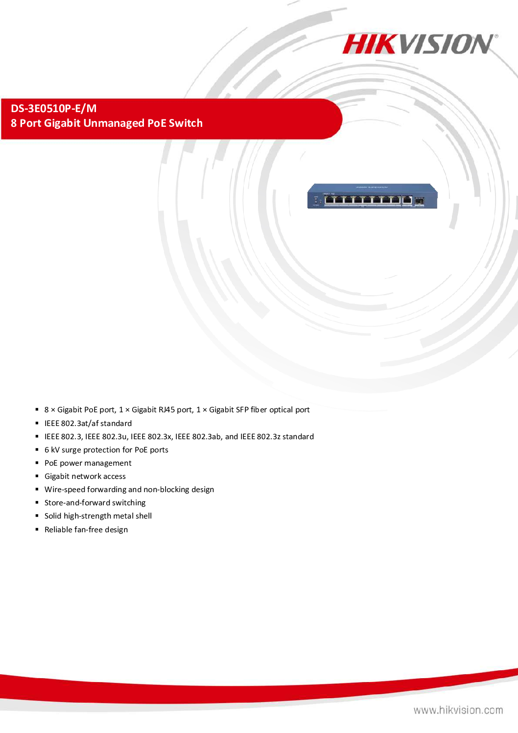 HIKVISION DS-3E0510P-E/M Gigabit POE Switch 8 Port Power Over Ethernet CCTV Power Security Camera Repair SGCCTV CHOICECYCLE 7 HIKVISION DS-3E0510P-E/M Gigabit POE Switch 8 Port Power Over Ethernet CCTV Power Security Camera Repair SGCCTV CHOICECYCLE - Image 7
