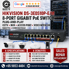 HIKVISION DS-3E0510P-EM Gigabit POE Switch 8 Port Power Over Ethernet CCTV Power Security Camera Repair SGCCTV CHOICECYCLE