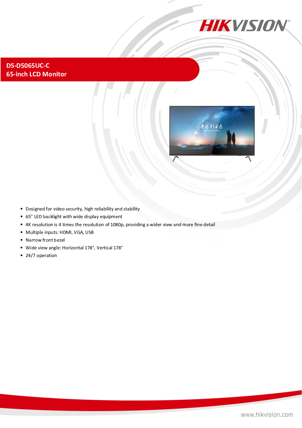 HIKVISION DS-D5065UC-C 65-inch 4K Monitor 24/7 Operation O-STD Security Command Center CCTV Monitor Repair SGCCTV CHOICECYCLE 7 HIKVISION DS-D5065UC-C 65-inch 4K Monitor 24/7 Operation O-STD Security Command Center CCTV Monitor Repair SGCCTV CHOICECYCLE - Image 7