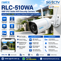 REOLINK RLC-510WA 5MP IP67 BULLET Camera Dual-Band WiFi 2.4 5 GHz Audio Security Camera Human Vehicle Detect CCTV Camera 1 REOLINK RLC-510WA 5MP IP67 BULLET Camera Dual-Band WiFi 2.4 5 GHz Audio Security Camera Human Vehicle Detect CCTV Camera