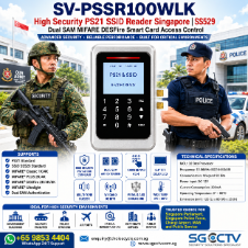 SV-PSSR100WLK High Security PS21 SSID Reader Singapore SS529 Dual SAM MIFARE DESFire Smart Card Access Control