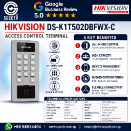 HIKVISION DS-K1T502DBFWX-C Door Access Singapore Fingerprint MIFARE DESFire PIN Bluetooth WiFi Video Intercom Access Control Terminal 1 HIKVISION DS-K1T502DBFWX-C Door Access Singapore Fingerprint MIFARE DESFire PIN Bluetooth WiFi Video Intercom Access Control Terminal